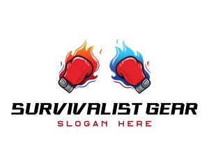 Fire Boxing Glove logo design