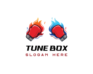 Fire Boxing Glove logo design