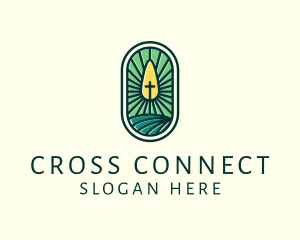 Christian Church Crucifix Cross  logo design