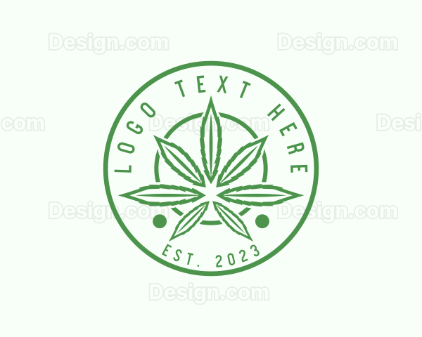 Marijuana Herb Badge Logo