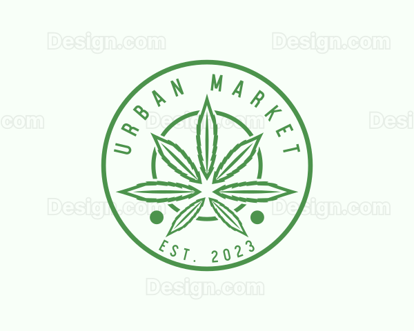 Marijuana Herb Badge Logo