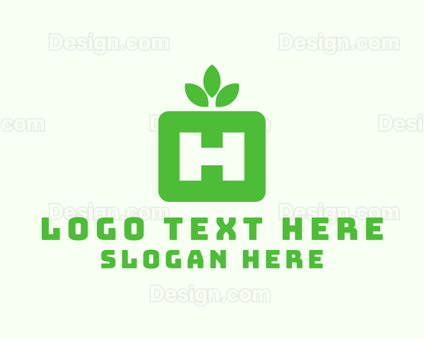 Nature Leaf Letter H Logo