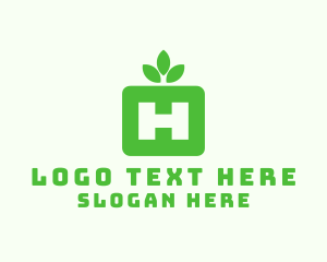 Nature Leaf Letter H logo