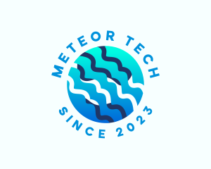 Wave Tech Sphere logo design