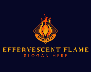 Basketball Flame Varsity logo design