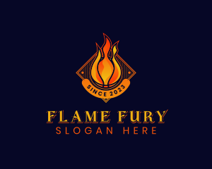 Basketball Flame Varsity logo design