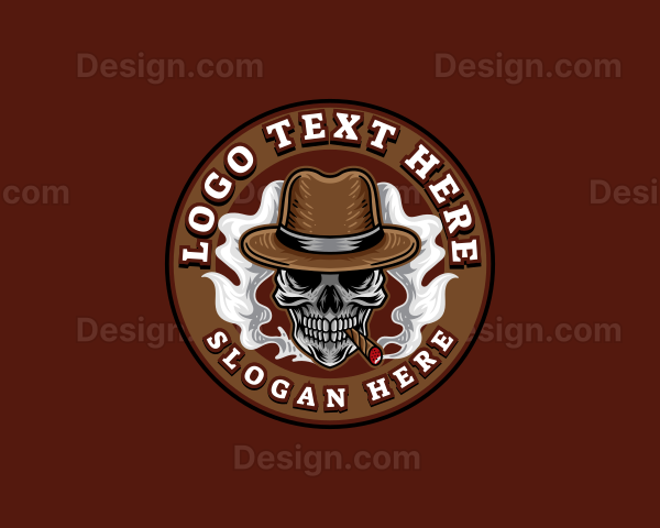 Cigarette Skull Smoking Logo