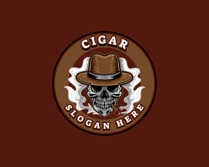 Cigarette Skull Smoking  logo design