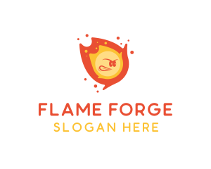 Fire Meteor Cartoon logo design