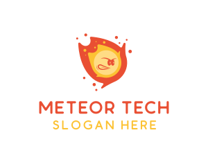 Fire Meteor Cartoon logo design