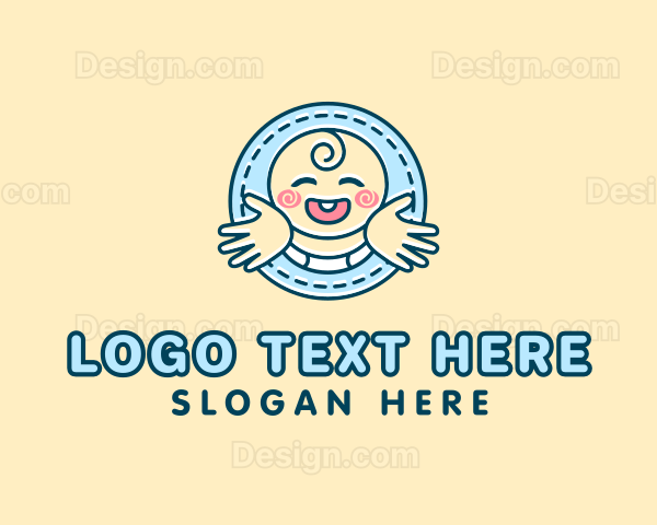 Baby Hug Cartoon Logo