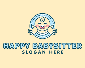 Baby Hug Cartoon logo design