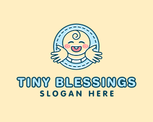 Baby Hug Cartoon logo design