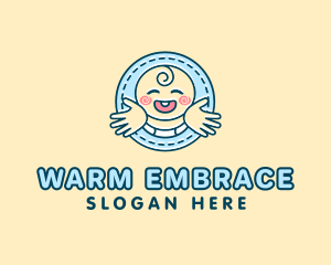 Baby Hug Cartoon logo design