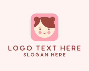 Cute Girl Head logo