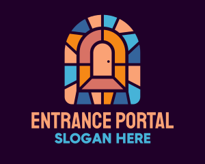 Door Entrance Stained Glass logo design