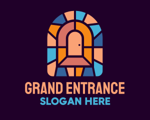 Door Entrance Stained Glass logo design