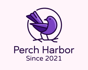 Perched Purple Sparrow  logo