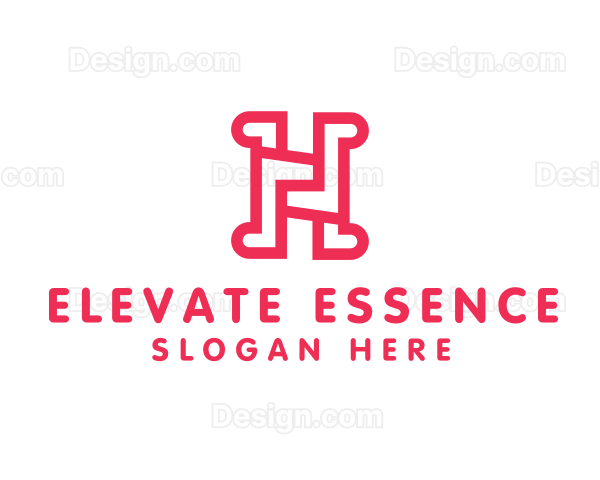 Feminine Hair Dresser Letter H Logo