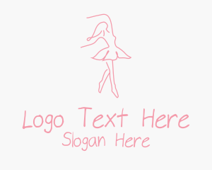 Pink Ballet Dancer Logo