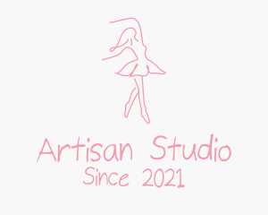 Pink Ballet Dancer logo design