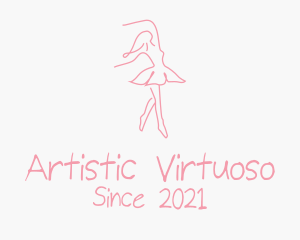 Pink Ballet Dancer logo design