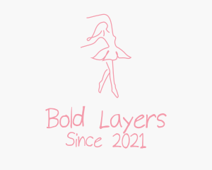 Pink Ballet Dancer logo design