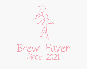 Pink Ballet Dancer logo design