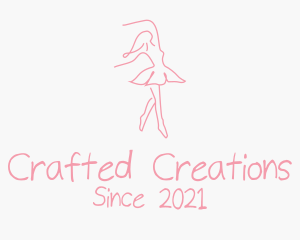 Pink Ballet Dancer logo design