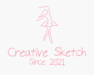 Pink Ballet Dancer logo design