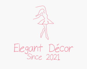 Pink Ballet Dancer logo design