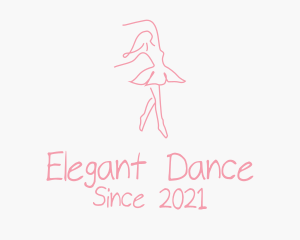 Pink Ballet Dancer logo design