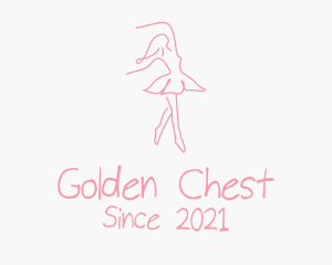 Pink Ballet Dancer logo design