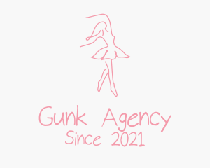 Pink Ballet Dancer logo design