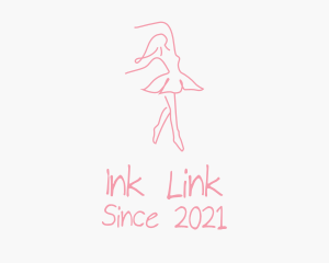 Pink Ballet Dancer logo design