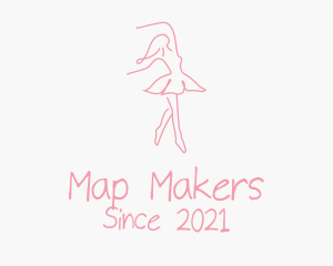 Pink Ballet Dancer logo design