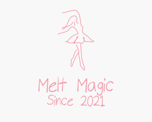 Pink Ballet Dancer logo design