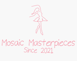 Pink Ballet Dancer logo design