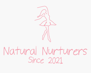 Pink Ballet Dancer logo design