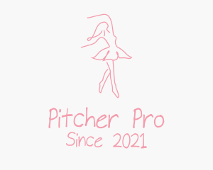 Pink Ballet Dancer logo design