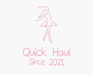 Pink Ballet Dancer logo design