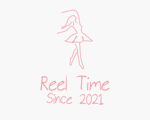 Pink Ballet Dancer logo design