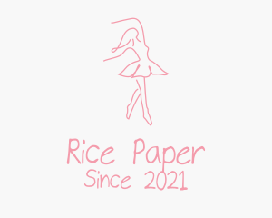 Pink Ballet Dancer logo design