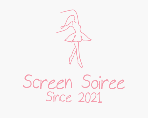 Pink Ballet Dancer logo design