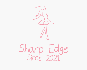 Pink Ballet Dancer logo design