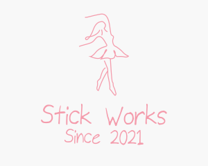 Pink Ballet Dancer logo design