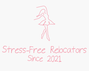 Pink Ballet Dancer logo design