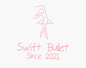 Pink Ballet Dancer logo design