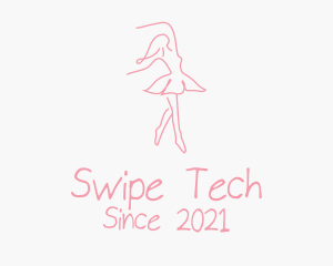 Pink Ballet Dancer logo design