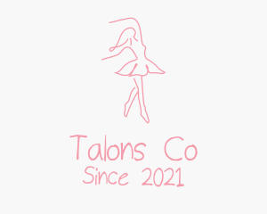 Pink Ballet Dancer logo design